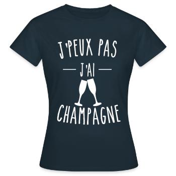 JE PEUX PAS J'AI - HUMOUR - T-shirt Femme - marine - Devant - AI Model Female 172 dark (172cm)