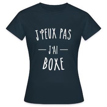 J'PEUX PAS J'AI BOXE - T-shirt Femme - marine - Devant - AI Model Female 172 dark (172cm)