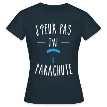 J'PEUX PAS J'AI PARACHUTE - CHUTE LIBRE - T-shirt Femme - marine - Devant - AI Model Female 172 dark (172cm)