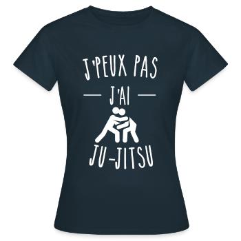 je peux pas j ai ju-jitsu - T-shirt Femme - marine - Devant - AI Model Female 172 dark (172cm)