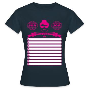 JGA Aufgaben für die Braut mit DIY Checkliste - Frauen T-Shirt - Navy - Vorne - AI Model Female 172 dark (172cm)