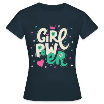 Girl Power - Women's T-Shirt - navy - Front - AI Model Female 172 dark (172cm)