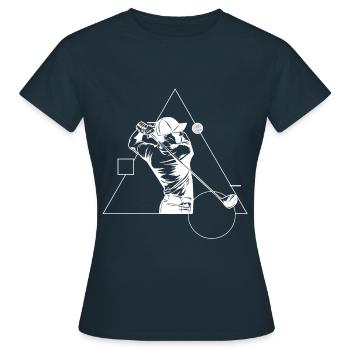 Golf Golfplatz Golfer Geometrie - Frauen T-Shirt - Navy - Vorne - AI Model Female 172 dark (172cm)