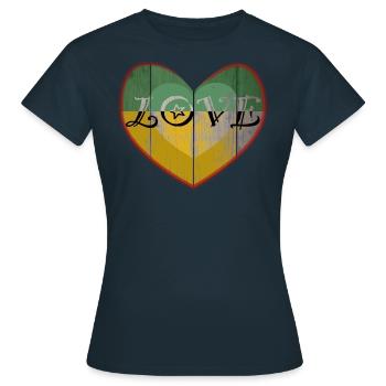 Liebesherz Love heart - Frauen T-Shirt - Navy - Vorne - AI Model Female 172 dark (172cm)