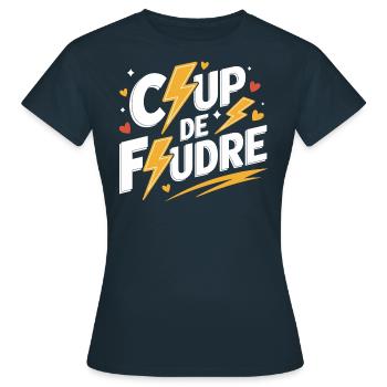 Coup de foudre - T-shirt Femme - marine - Devant - AI Model Female 172 dark (172cm)