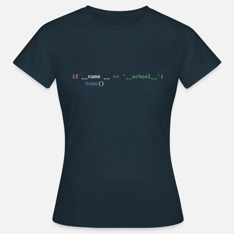 Python Programmierer Schule Schüler lustig - Frauen T-Shirt - Navy