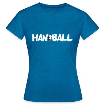 Handball - Circular Runner - Women's T-Shirt - antique blue sapphire heather - Front - AI Model Female 172 dark (172cm)