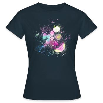fruits, fruits, citrons, bananes, citrons - T-shirt Femme - marine - Devant - AI Model Female 172 dark (172cm)