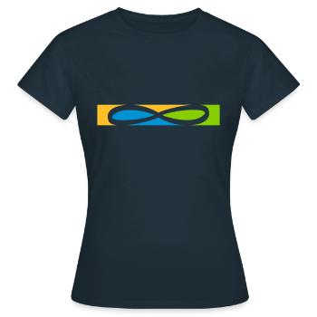Icône Stripe Infinity - T-shirt Femme - marine - Devant - AI Model Female 172 dark (172cm)