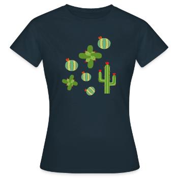 cactus,amour de cactus, plantes,cactus,désert,cactus - T-shirt Femme - marine - Devant - AI Model Female 172 dark (172cm)