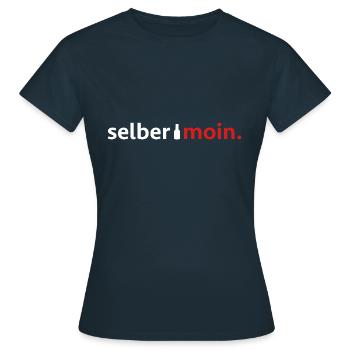 Selber moin. Mit Bierflasche in weiß / rot - Frauen T-Shirt - Navy - Vorne - AI Model Female 172 dark (172cm)
