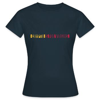 crypto is for virgins - Women's T-Shirt - navy - Front - AI Model Female 172 dark (172cm)