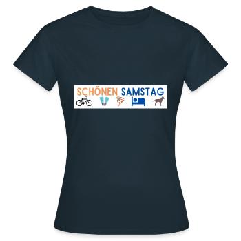schönen samstag - Frauen T-Shirt - Navy - Vorne - AI Model Female 172 dark (172cm)