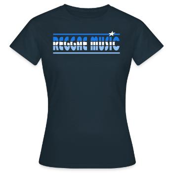 Reggae Music Retro - Women's T-Shirt - navy - Front - AI Model Female 172 dark (172cm)