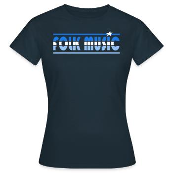 Musique Folk Rétro - T-shirt Femme - marine - Devant - AI Model Female 172 dark (172cm)