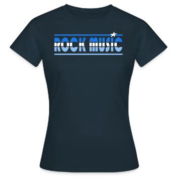 Rock Music Retro - Frauen T-Shirt - Navy - Vorne - AI Model Female 172 dark (172cm)
