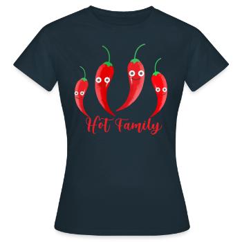 famille chaude, piment, famille, chaud, légumes - T-shirt Femme - marine - Devant - AI Model Female 172 dark (172cm)