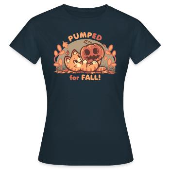 Pumped For Fall - Women's T-Shirt - navy - Front - AI Model Female 172 dark (172cm)