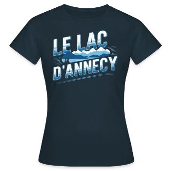 Le Lac d'Annecy - T-shirt Femme - marine - Devant - AI Model Female 172 dark (172cm)