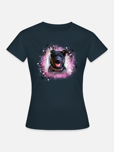 chien, berger, chiot, rottweiler - T-shirt Femme - marine