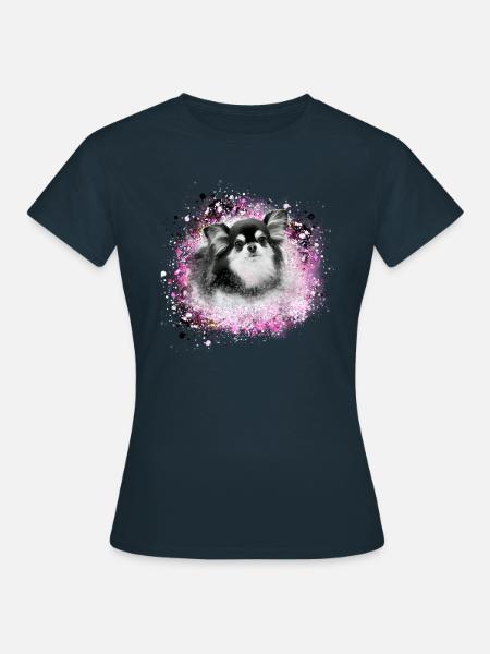 Chihuahua, ,chien,rose,peinture,coloré,graffiti - T-shirt Femme - marine