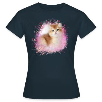 chaton, chaton, chaton, graffiti, peinture - T-shirt Femme - marine - Devant - AI Model Female 172 dark (172cm)