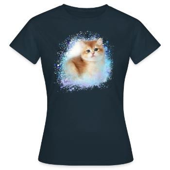 chaton, chaton, chaton, graffiti, peinture - T-shirt Femme - marine - Devant - AI Model Female 172 dark (172cm)