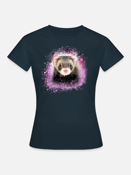 frettchen,rosa,graffiti,iltis - Frauen T-Shirt - Navy