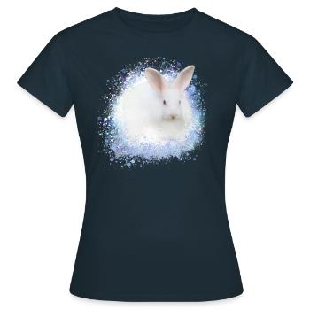 lapin blanc, lapin, graffiti, bleu - T-shirt Femme - marine - Devant - AI Model Female 172 dark (172cm)