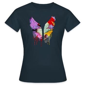 ailes d’ange, ailes, aquarelle, colorée, ailes d’ange - T-shirt Femme - marine - Devant - AI Model Female 172 dark (172cm)