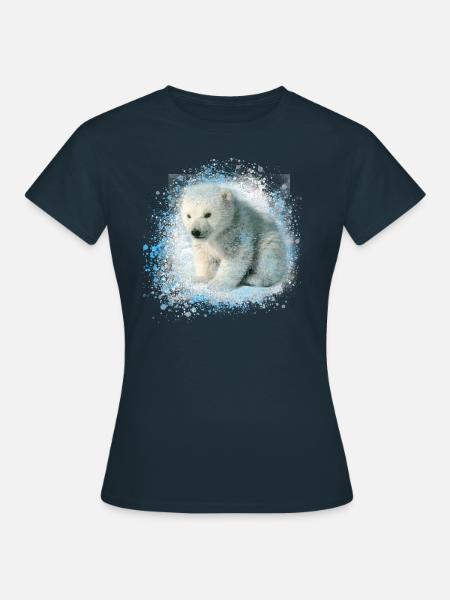 babyeisbär ,eisbär,malerei,blau,graffiti - Frauen T-Shirt - Navy