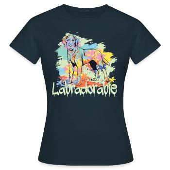 Conception de cadeau de chien labradorable labrador chien - T-shirt Femme - marine - Devant - AI Model Female 172 dark (172cm)