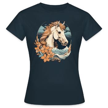 Icelandic horse Icelandic - Women's T-Shirt - navy - Front - AI Model Female 172 dark (172cm)