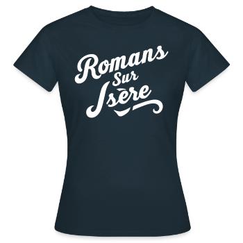 Romans-sur-Isère - T-shirt Femme - marine - Devant - AI Model Female 172 dark (172cm)