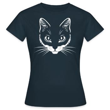 Tête de chat - T-shirt Femme - marine - Devant - AI Model Female 172 dark (172cm)