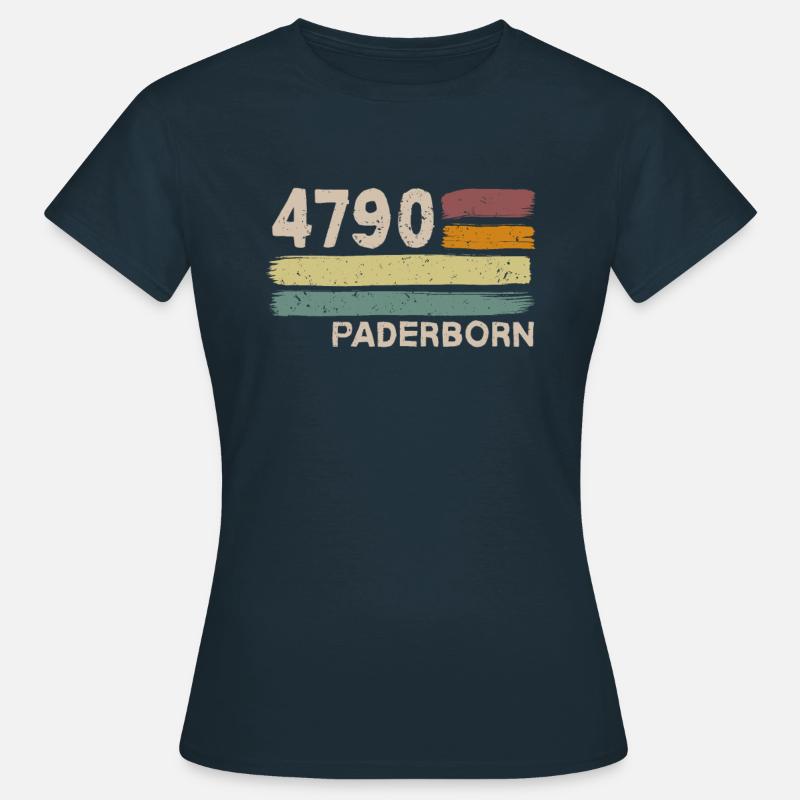 4790 Paderborn retro postcodes old postcodes - Women's T-Shirt - navy