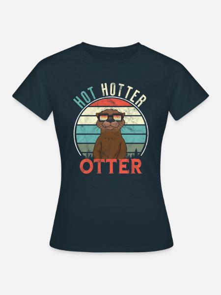 Lustiges Hot Hotter Otter Otterliebe - Frauen T-Shirt - Navy