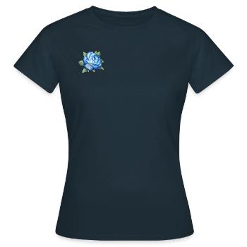 Blue rose with leaves isolated. - Frauen T-Shirt - Navy - Vorne - AI Model Female 172 dark (172cm)