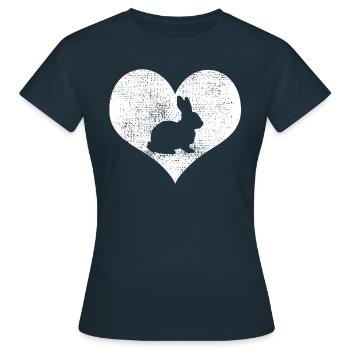 I love rabbits - Women's T-Shirt - navy - Front - AI Model Female 172 dark (172cm)