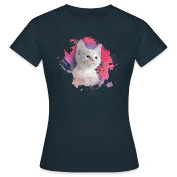 chaton, chaton, chaton, graffiti, peinture, rose - T-shirt Femme - marine - Devant - AI Model Female 172 dark (172cm)