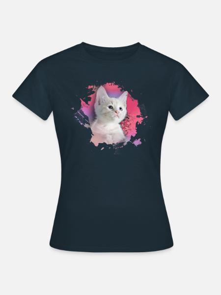 chaton, chaton, chaton, graffiti, peinture, rose - T-shirt Femme - marine