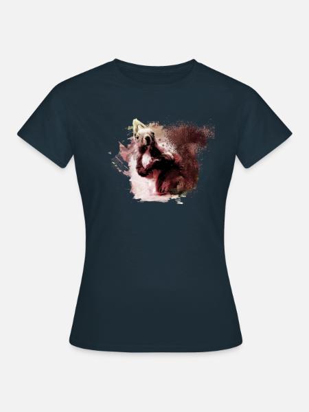Eichhörnchen, bunt,malerei,graffiti, hörnchen,rosa - Frauen T-Shirt - Navy