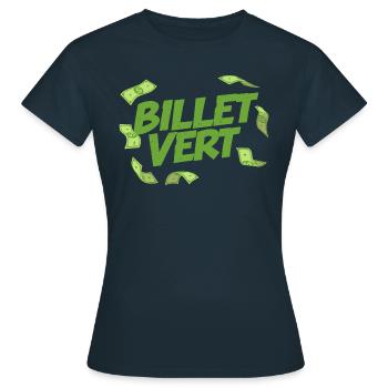 Billet vert - T-shirt Femme - marine - Devant - AI Model Female 172 dark (172cm)