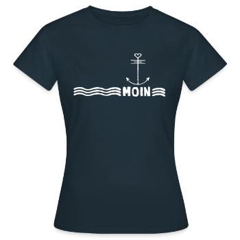Moin Bas-allemand - T-shirt Femme - marine - Devant - AI Model Female 172 dark (172cm)