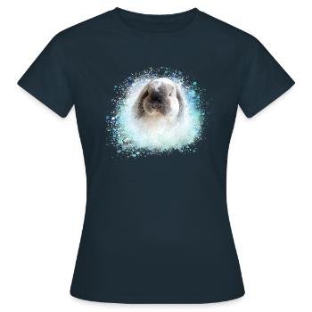 schlappohr,kaninchen, graffiti, pink,hase - Frauen T-Shirt - Navy - Vorne - AI Model Female 172 dark (172cm)