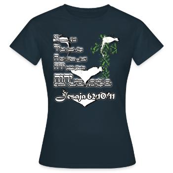 Yahweh Jeshua Lion Cross - Women's T-Shirt - navy - Front - AI Model Female 172 dark (172cm)