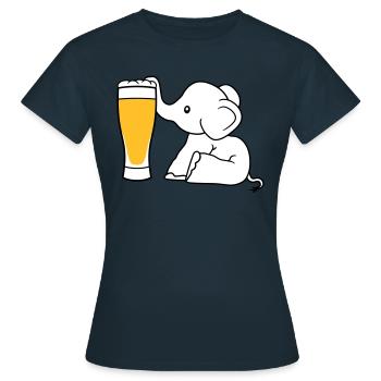 bière d'éléphant sucer l'alcool boire soif ivre - T-shirt Femme - marine - Devant - AI Model Female 172 dark (172cm)