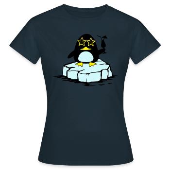 Pingouin de plage Banquise - T-shirt Femme - marine - Devant - AI Model Female 172 dark (172cm)