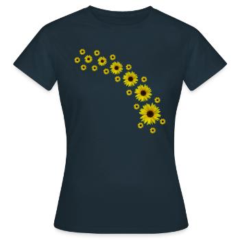 Sunflowers, Sunflower, Flowers - Women's T-Shirt - navy - Front - AI Model Female 172 dark (172cm)