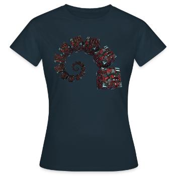 Nombre d’or Cubes de science-fiction - T-shirt Femme - marine - Devant - AI Model Female 172 dark (172cm)